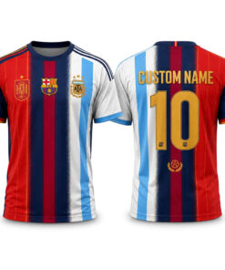 Custom Name and Number Spain x FC Barcelona x Argentina Mashup Concept Final Match World Cup 2026 Soccer Jersey for Soccer Fans