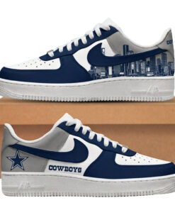 Dallas Cowboys Navy Blue City Skyline Air Force 1 Shoes Sneakers