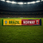 Global Soccer Event 2026 Brasil Vs Norway Scarf Version 1