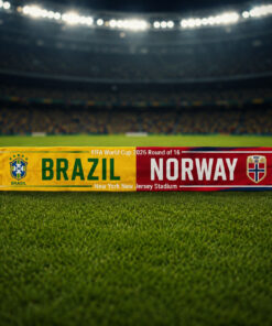 Global Soccer Event 2026 Brasil Vs Norway Scarf Version 1