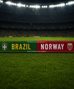 Global Soccer Event 2026 Brasil Vs Norway Scarf Version 2