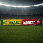 Global Soccer Event 2026 Brasil Vs Norway Scarf Version 3