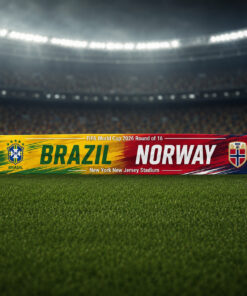Global Soccer Event 2026 Brasil Vs Norway Scarf Version 3