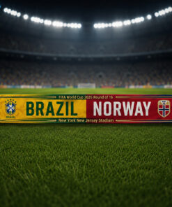 Global Soccer Event 2026 Brasil Vs Norway Scarf Version 4