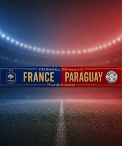 Global Soccer Event 2026 France Vs Paraguay Scarf Version 1