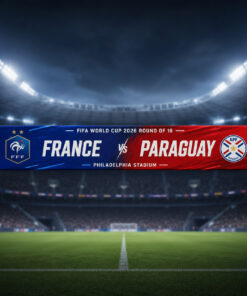 Global Soccer Event 2026 France Vs Paraguay Scarf Version 10