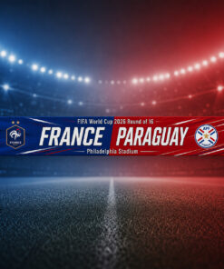 Global Soccer Event 2026 France Vs Paraguay Scarf Version 3
