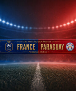 Global Soccer Event 2026 France Vs Paraguay Scarf Version 4
