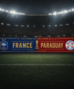 Global Soccer Event 2026 France Vs Paraguay Scarf Version 9