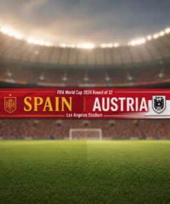 Global Soccer Event 2026 Spain Vs Austria Scarf Version 2