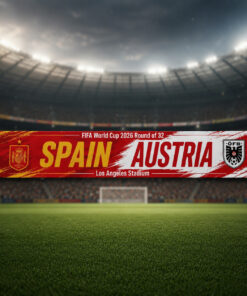 Global Soccer Event 2026 Spain Vs Austria Scarf Version 4