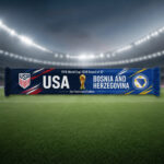 Global Soccer Event 2026 USA Vs Bosnia and Herzegovina Scarf Version 1