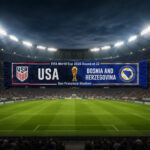 Global Soccer Event 2026 USA Vs Bosnia and Herzegovina Scarf Version 2