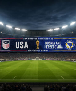 Global Soccer Event 2026 USA Vs Bosnia and Herzegovina Scarf Version 2