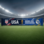Global Soccer Event 2026 USA Vs Bosnia and Herzegovina Scarf Version 4