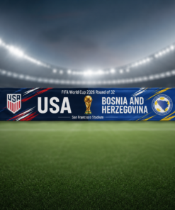 Global Soccer Event 2026 USA Vs Bosnia and Herzegovina Scarf Version 4