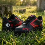 Godzilla x San Diego Padre Black Red Air Force 1 Shoes Sneakers