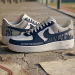 New York Yankees Navy Blue City Skyline Air Force 1 Shoes Sneakers