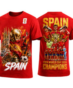 Spain World Cup 2026 Champions Graphic Shirt for Soccer Fans