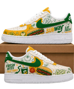 Subway Eat Fresh Feel Good Fresh Bites Fast Vibes Air Force 1 Shoes Sneakers for Food Lovers