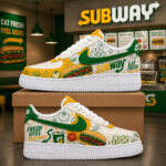Subway Eat Fresh Feel Good Fresh Bites Fast Vibes Air Force 1 Shoes Sneakers for Food Lovers