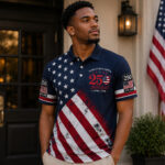 Unisex 250 Years of Freedom Fourth of July Graphic Polo Shirt for Patriotic Fans