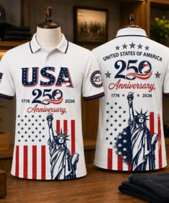 Unisex America 250th Anniversary Fourth of July Graphic Polo Shirt for Patriotic Fans