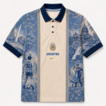 Unisex Argentina Maradona Vintage Tribute Polo Shirt for Soccer Fans