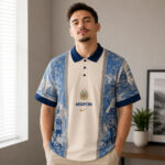 Unisex Argentina Maradona Vintage Tribute Polo Shirt for Soccer Fans