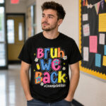 Unisex Bruh We Back Counselor Life First Day of School Funny Graphic Shirt for School Counselors and Back to School Fans