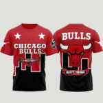 Unisex Chicago Bulls Est. 1966 Red and Black All-Over Print Graphic Shirt for Basketball Fans