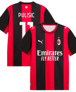 Unisex Christian Pulisic AC Milan 2026-2027 Home Match Soccer Jersey for Soccer Fans