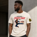 Unisex Chuck Norris x Raising Cane’s National Chicken Finger Day Graphic Shirt for Food Lovers and Chuck Norris Fans