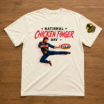 Unisex Chuck Norris x Raising Cane’s National Chicken Finger Day Graphic Shirt for Food Lovers and Chuck Norris Fans