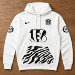 Unisex Cincinnati Bengals 2026 White Bengal Hoodie for Football Fans