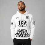 Unisex Cincinnati Bengals 2026 White Bengal Hoodie for Football Fans