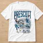 Unisex Dallas Cowboys Dak Prescott Most Career Passing Yards 2026 Graphic Shirt for Football Fans