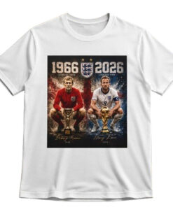 Unisex England 1966-2026 Global Soccer Event Graphic Shirt for Soccer Fans