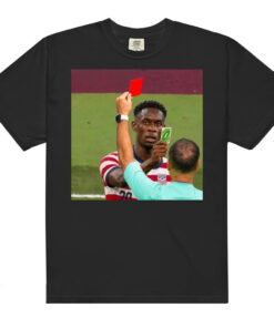 Unisex Folarin Balogun USMNT Reversing Red Card Referee Meme Graphic Shirt for Soccer Fans