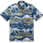Unisex Grand Teton National Park Navy Hawaiian Shirt for Nature and Outdoor Adventure Fans