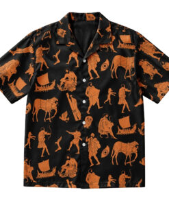 Unisex Greek Myth Comix Odysseus Figure Pottery Hawaiian Shirt 2026 for Mythology Fans