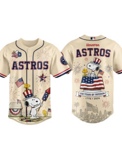 Unisex Houston Astros x Peanuts USA 250th Anniversary 2026 Baseball Jersey for Baseball Fans