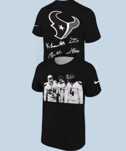 Unisex Houston Texans Jalen Pitre Calen Bullock Kamari Lassiter Derek Stingley Jr Signature 2026 Graphic Shirt for Football Fans