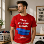 Unisex Huggies They Grow Up So Fast Graphic Shirt for Parents and Baby Fans