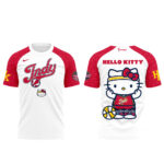 Unisex Indiana Fever x Hello Kitty Night 2026 White Red Graphic Shirt for Basketball Fans
