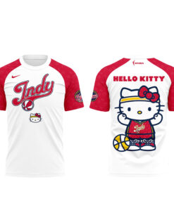 Unisex Indiana Fever x Hello Kitty Night 2026 White Red Graphic Shirt for Basketball Fans