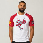 Unisex Indiana Fever x Hello Kitty Night 2026 White Red Graphic Shirt for Basketball Fans