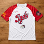 Unisex Indiana Fever x Hello Kitty Night 2026 White Red Graphic Shirt for Basketball Fans