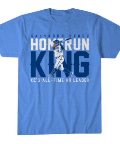 Unisex Kansas City Royals Salvador Perez Kansas City All-Time Home Run King Graphic Shirt for Baseball Fans