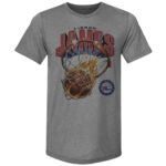 Unisex LeBron James Philadelphia 76ers On Fire Graphic Shirt for Basketball Fans